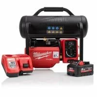 Milwaukee M18FAC-801 Battery Powered Oil-Less Air Compressor 7.6L 8Ah High-Output Battery And Charger Bundle