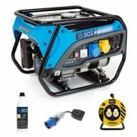 SGS 2.8 KVA Heavy Duty Portable Petrol Generator With Oil Flylead & Twin Outlet Cable Reel