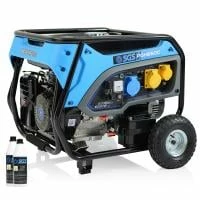 SGS 8.1 KVA Portable Petrol Generator With Electric Start, Wheels & 2x Engine Oil Bottles