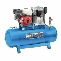 Nuair 200 Litre Professional / Honda Petrol Belt Drive Stationary Air Compressor - 26.1 CFM 9 HP