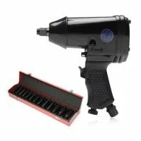 SGS 1/2 Air Impact Wrench | 13 Pcs Deep Metric Socket Set