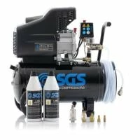 SGS 24 Litre Direct Drive Air Compressor With Integrated Hose Reel & Starter Kit - 9.5CFM 2.5HP 24L