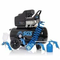 SGS 50 Litre Direct Drive Air Compressor & 5 Piece Tool Kit - 9.6CFM 2.5HP 50L