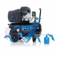 SGS 50 Litre Direct Drive V-Twin High Power Air Compressor With Tool Kit - 14.6CFM 3.0HP 50L